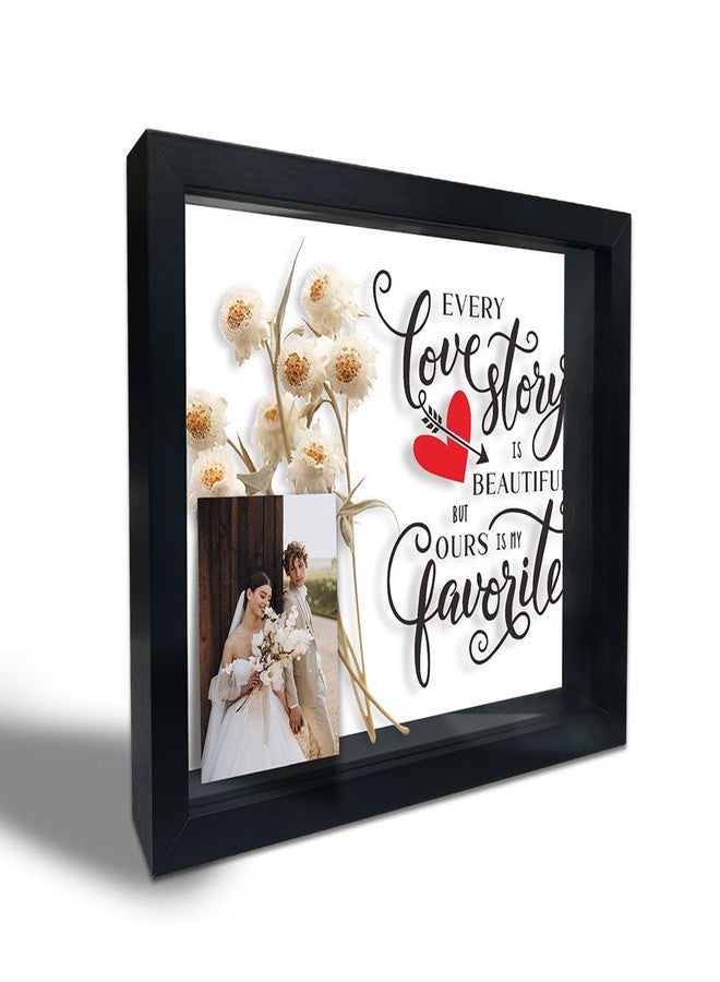 JCVUK Large Shadow Box Frame, Black Shadow Box with 10 DIY Adhesive Dots, Shadow Box Display Case for Tabletop and Wall Display, Engagement Wedding Gift, Home & Office Decoration (10.6" X 8.7") - A02 - Image 1